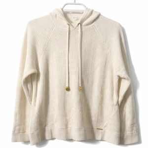 Michael Kors Waffle Knit Hoodie Sweater – Cream | Size L/G
